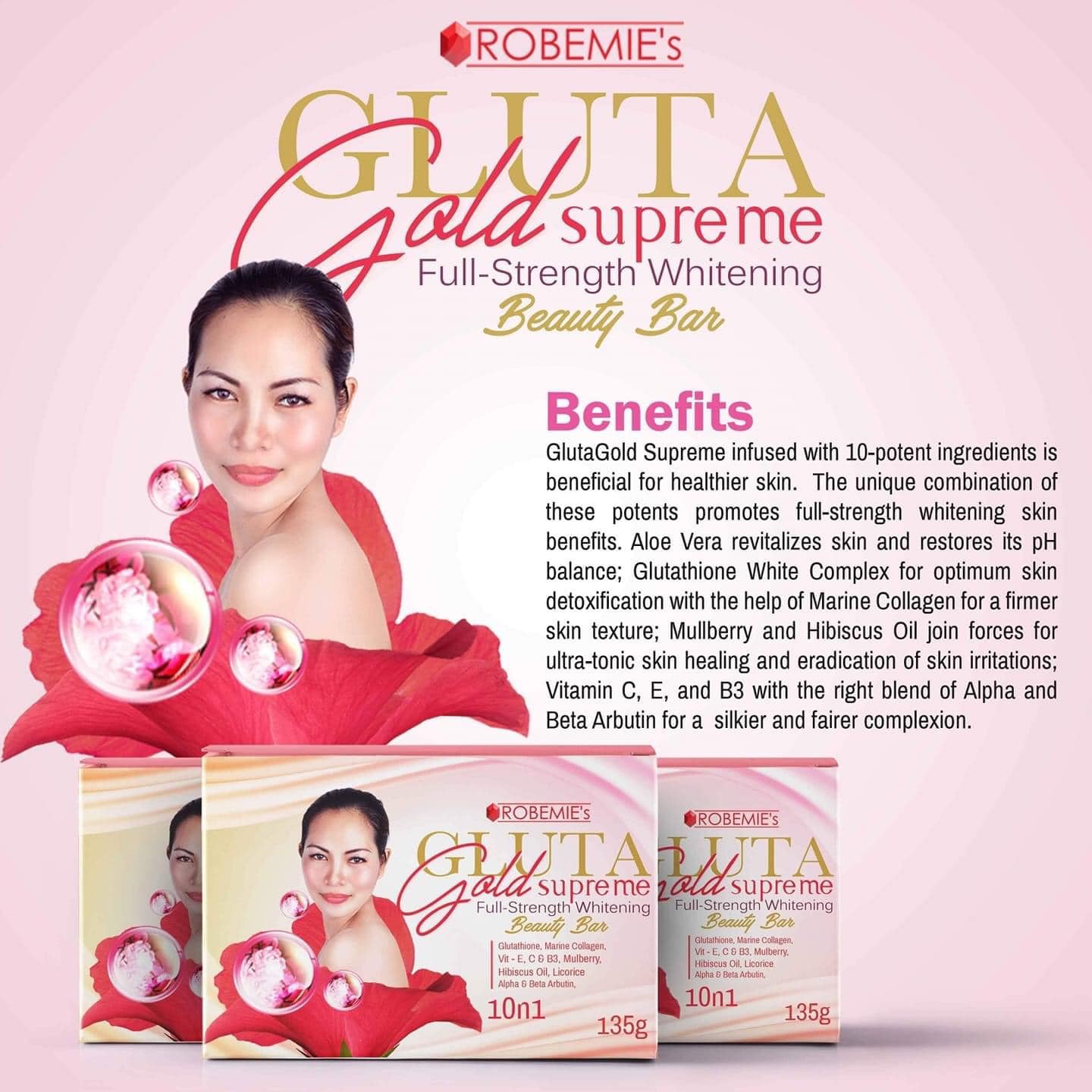 Glutagold Supreme Full-strength Whitening Beauty Bar 10-in-1