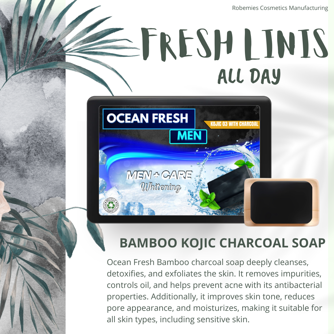 Ocean Fresh Kojic 03 with Bamboo Charcoal Soap for Men 145g