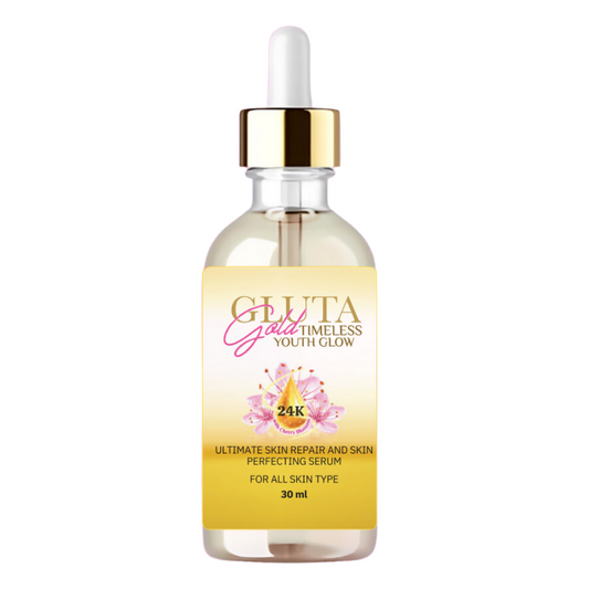 Glutagold 24K Gold Timeless Youthful Glow Serum – 30ml Clear Bottle